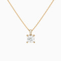 Asscher Lab Grown Diamond Accented Bail Pendant Necklace - Lucenjuri