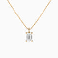Emerald Lab Grown Diamond Accented Bail Pendant Necklace - Lucenjuri