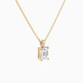 Emerald Lab Grown Diamond Accented Bail Pendant Necklace - Front Angle View