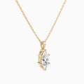 Marquise Lab Grown Diamond Accented Bail Pendant Necklace - Front Angle View