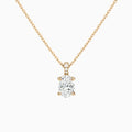 Oval Lab Grown Diamond Accented Bail Pendant Necklace - Lucenjuri