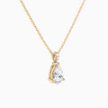 Pear Lab Grown Diamond Accented Bail Pendant Necklace - Front Angle View