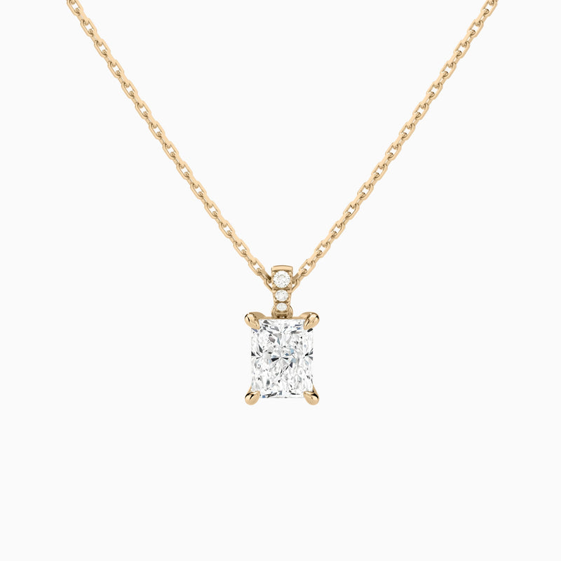 Radiant Lab Grown Diamond Accented Bail Pendant Necklace - Lucenjuri