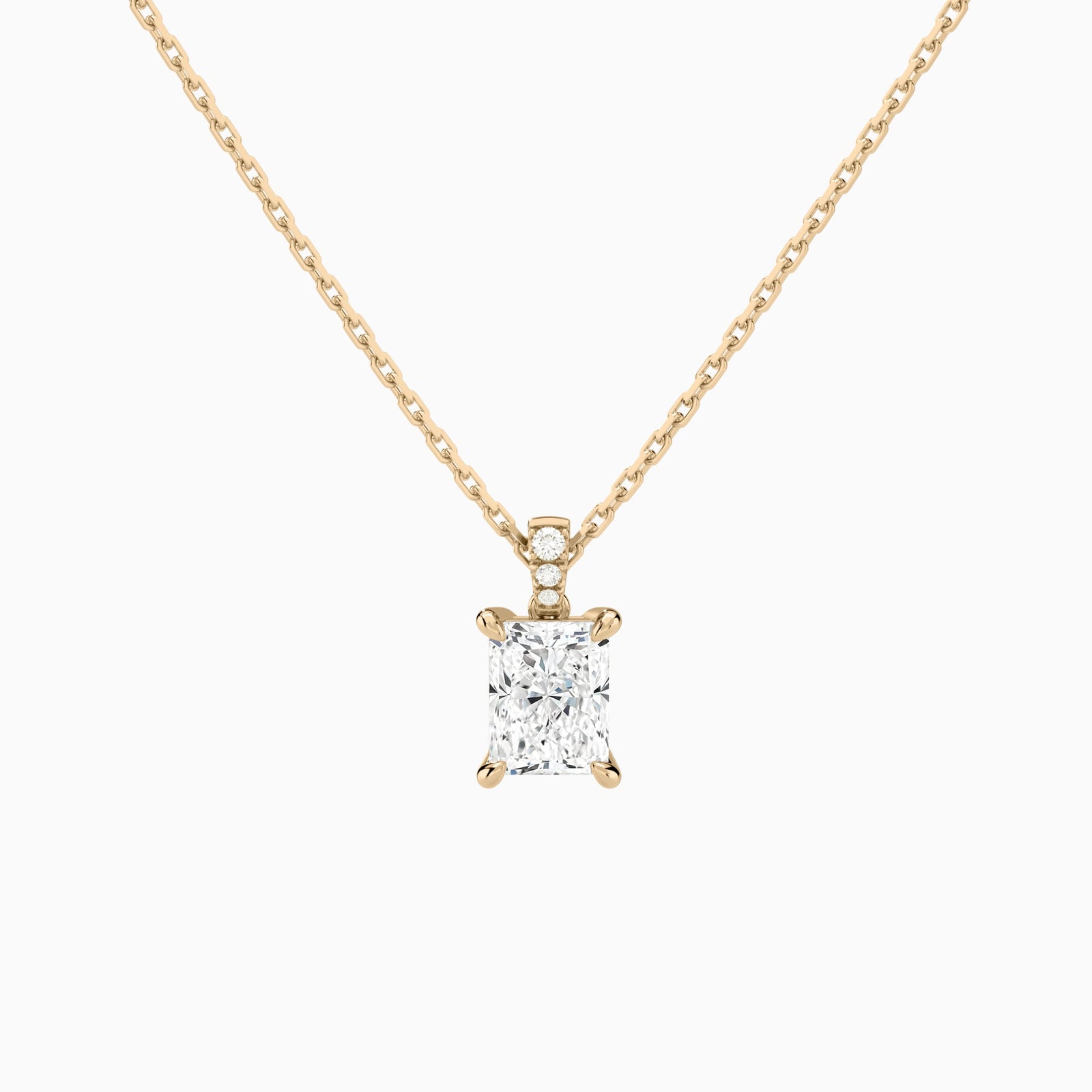 Radiant Lab Grown Diamond Accented Bail Pendant Necklace - Lucenjuri