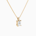 Radiant Lab Grown Diamond Accented Bail Pendant Necklace - Front Angle View
