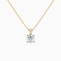 Round Lab Grown Diamond Accented Bail Pendant Necklace - Lucenjuri