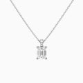 Emerald Lab Grown Diamond Accented Bail Pendant Necklace - Lucenjuri