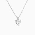 Heart Lab Grown Diamond Accented Bail Pendant Necklace - Front Angle View