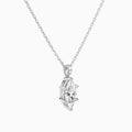 Marquise Lab Grown Diamond Accented Bail Pendant Necklace - Front Angle View