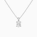 Oval Lab Grown Diamond Accented Bail Pendant Necklace - Lucenjuri