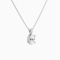 Oval Lab Grown Diamond Accented Bail Pendant Necklace - Front Angle View