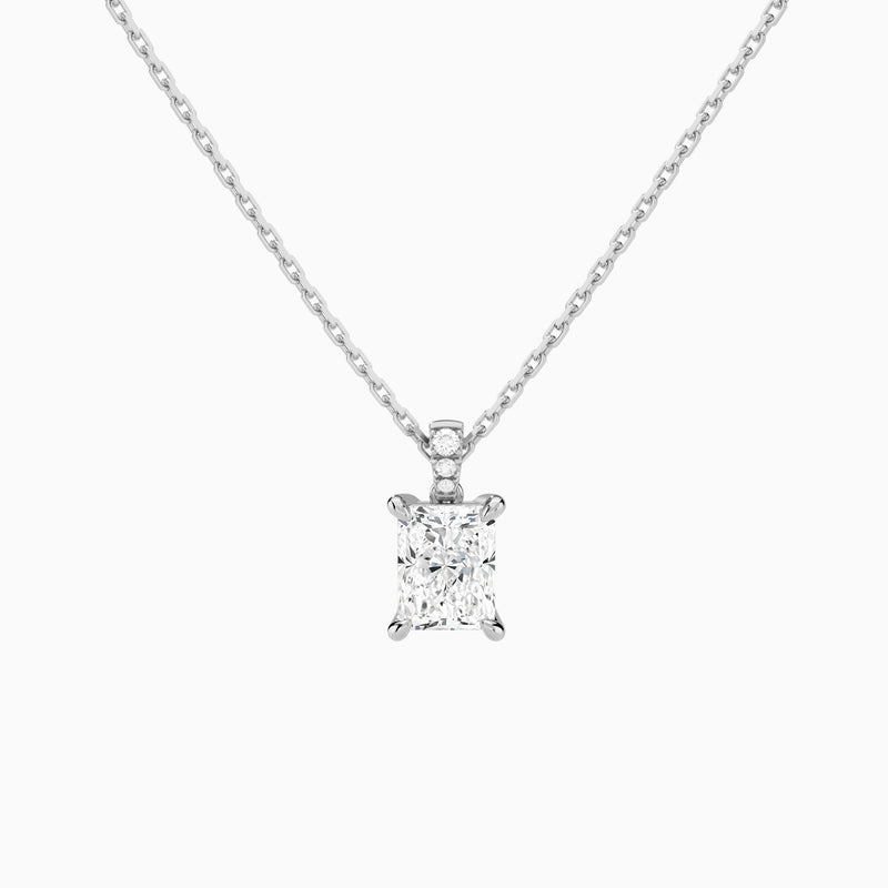 Radiant Lab Grown Diamond Accented Bail Pendant Necklace - Lucenjuri