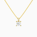 Asscher Lab Grown Diamond Accented Bail Pendant Necklace - Lucenjuri