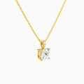 Cushion Lab Grown Diamond Accented Bail Pendant Necklace - Front Angle View