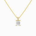 Emerald Lab Grown Diamond Accented Bail Pendant Necklace - Lucenjuri