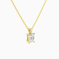 Emerald Lab Grown Diamond Accented Bail Pendant Necklace - Front Angle View