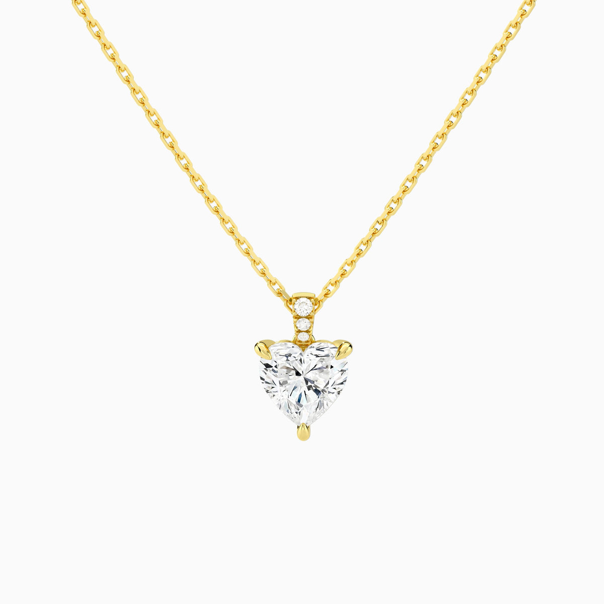 Heart Lab Grown Diamond Accented Bail Pendant Necklace - Lucenjuri