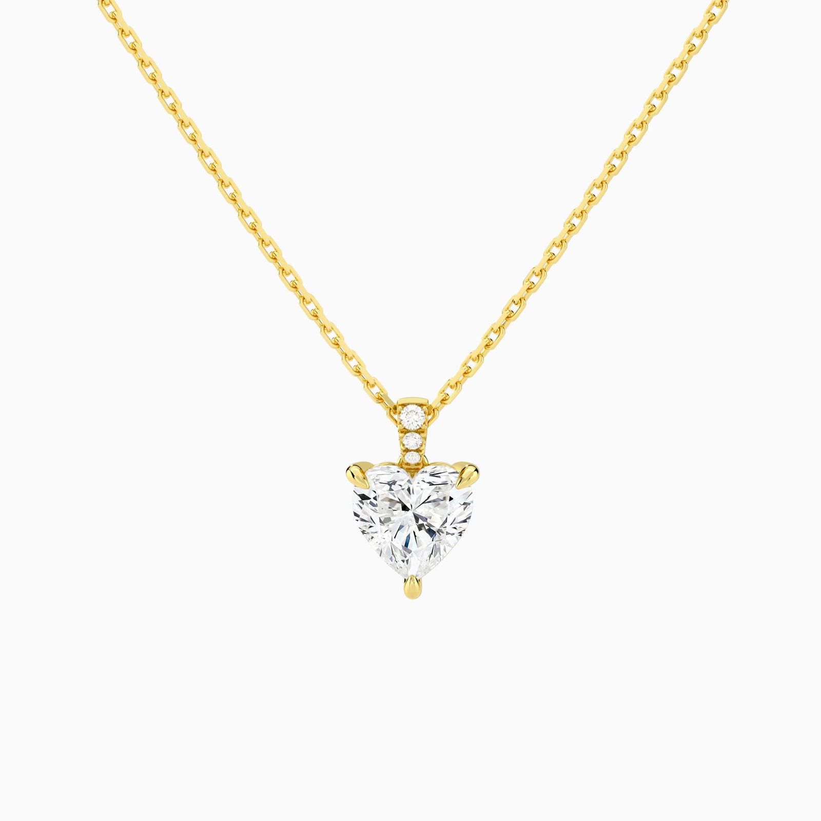 Heart Lab Grown Diamond Accented Bail Pendant Necklace - Lucenjuri