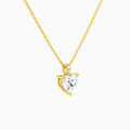 Heart Lab Grown Diamond Accented Bail Pendant Necklace - Front Angle View
