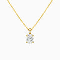 Oval Lab Grown Diamond Accented Bail Pendant Necklace - Lucenjuri