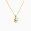 Oval Lab Grown Diamond Accented Bail Pendant Necklace - Front Angle View
