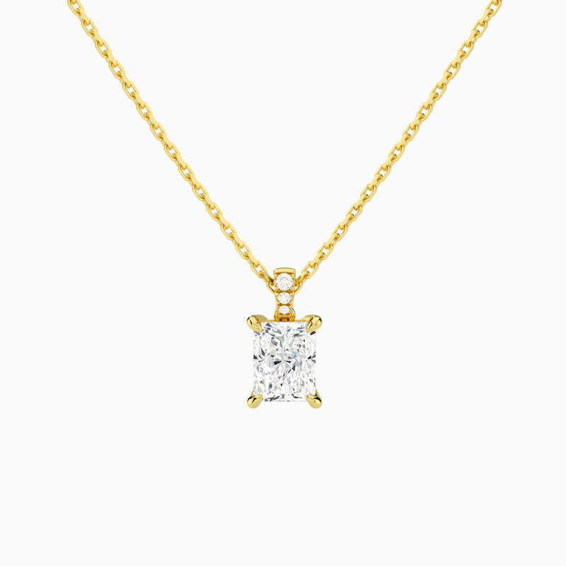 Radiant Lab Grown Diamond Accented Bail Pendant Necklace - Lucenjuri