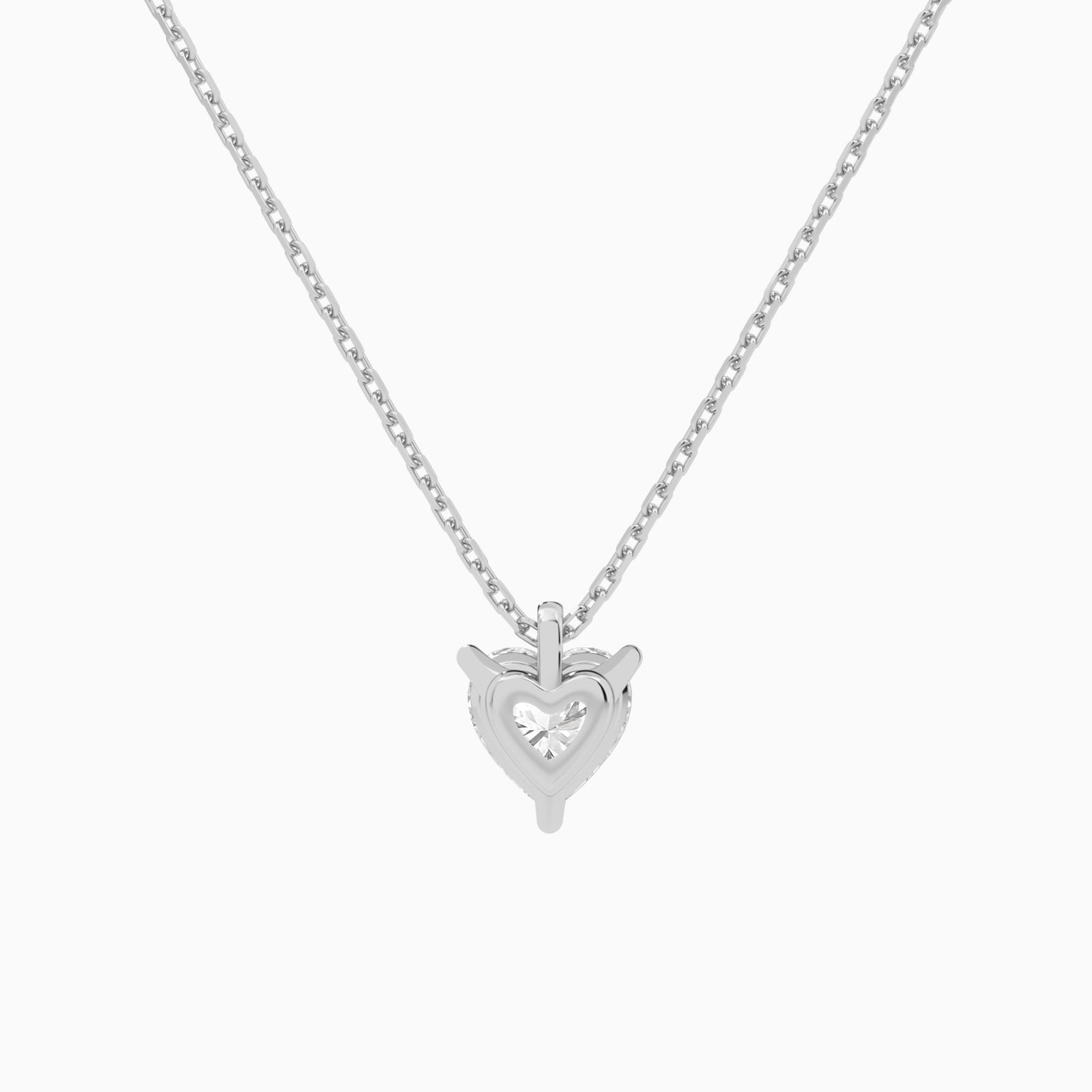 Heart Solitaire Diamond Pendant Necklace