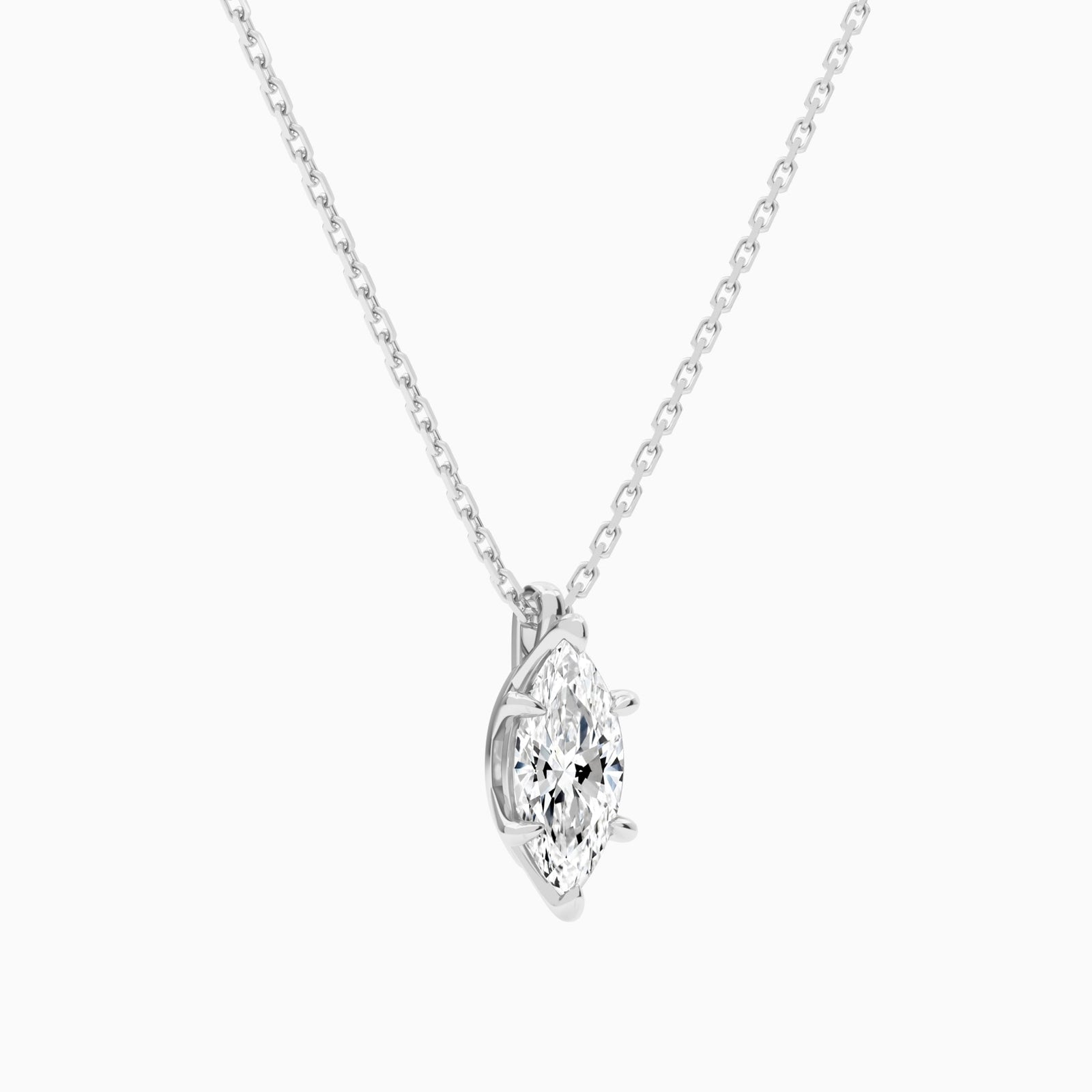 Marquise Solitaire Diamond Pendant Necklace