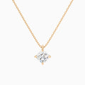 Cushion Solitaire Diamond Pendant Necklace