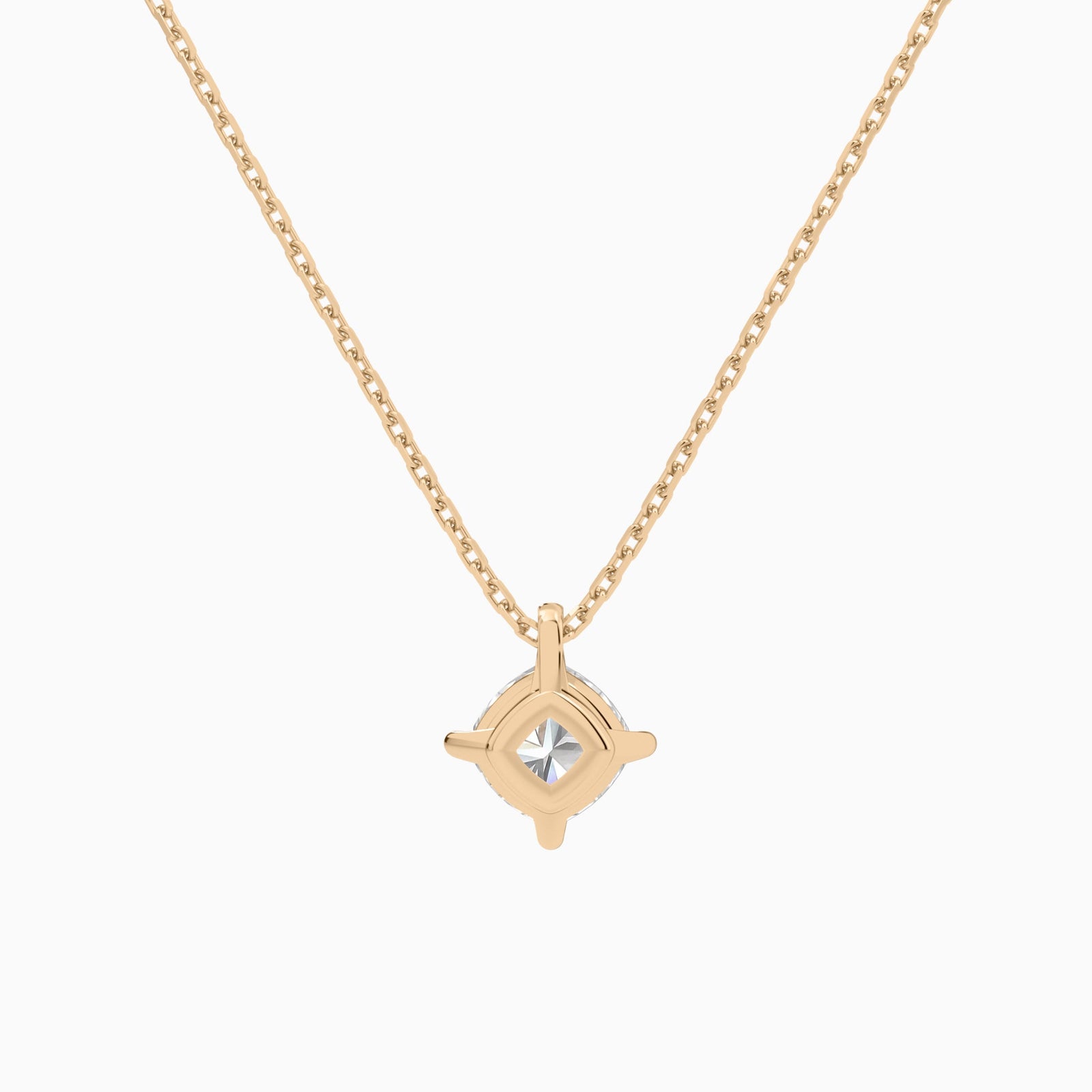 Cushion Solitaire Diamond Pendant Necklace