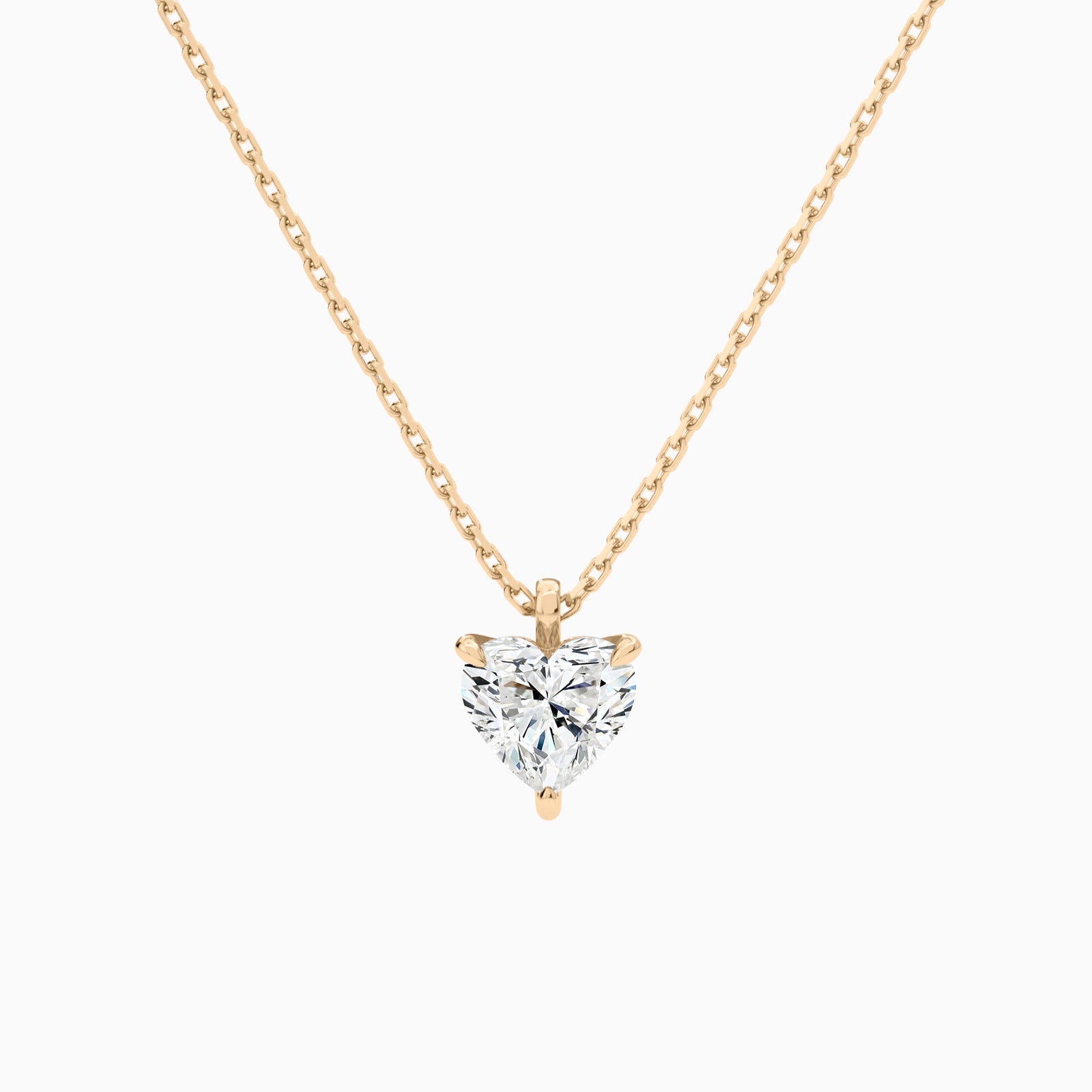 Heart Solitaire Diamond Pendant Necklace