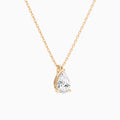 Pear Solitaire Diamond Pendant Necklace