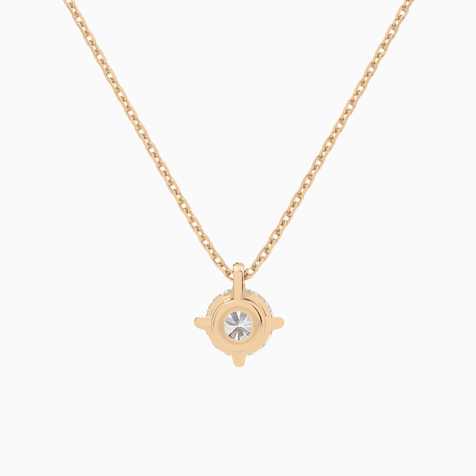 Round Solitaire Diamond Pendant Necklace