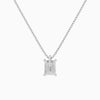 Emerald Solitaire Diamond Pendant Necklace