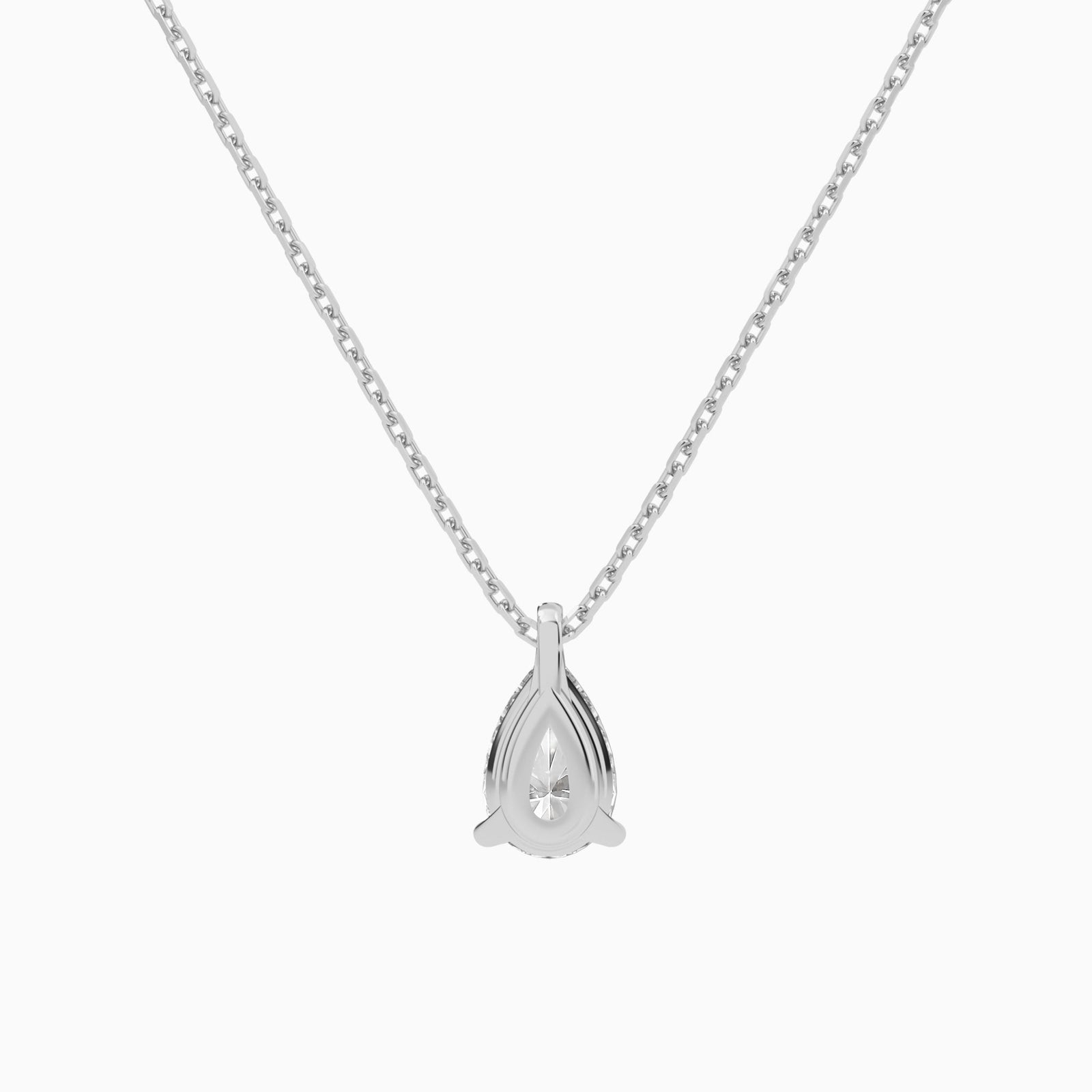 Pear Solitaire Diamond Pendant Necklace