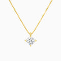 Cushion Solitaire Diamond Pendant Necklace