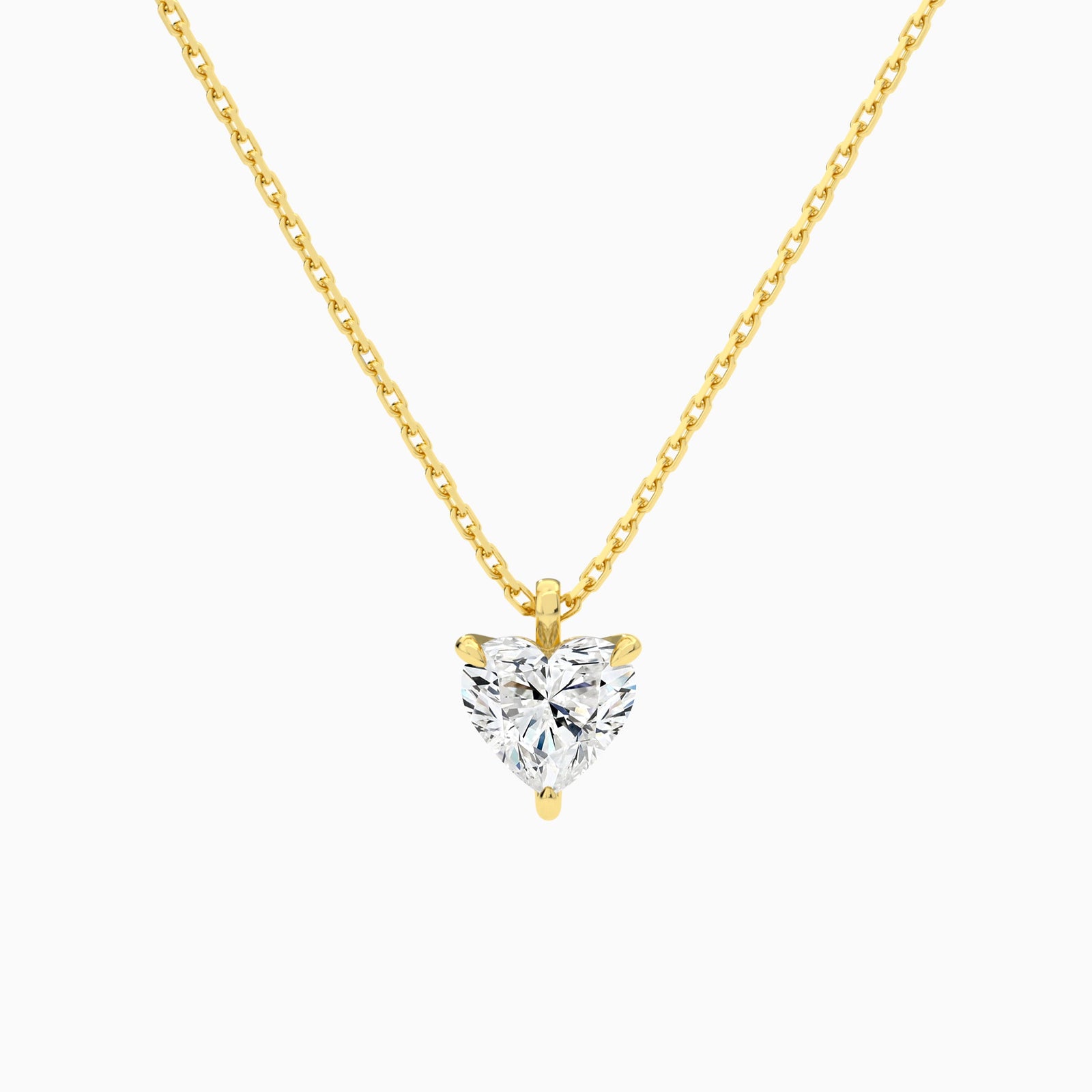 Heart Solitaire Diamond Pendant Necklace