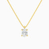 Oval Solitaire Diamond Pendant Necklace