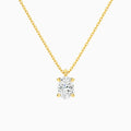 Oval Solitaire Lab Grown Diamond Pendant Necklace In 14K Yellow Gold - Lucenjuri