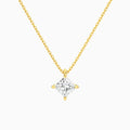 Princess Solitaire Diamond Pendant Necklace