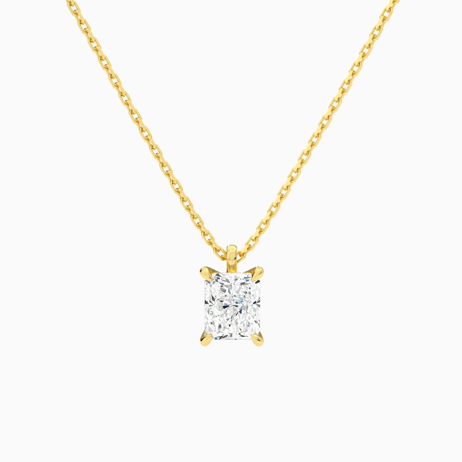 Radiant Solitaire Diamond Pendant Necklace