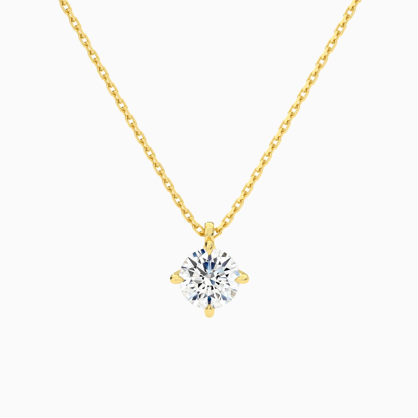 Round Solitaire Diamond Pendant Necklace