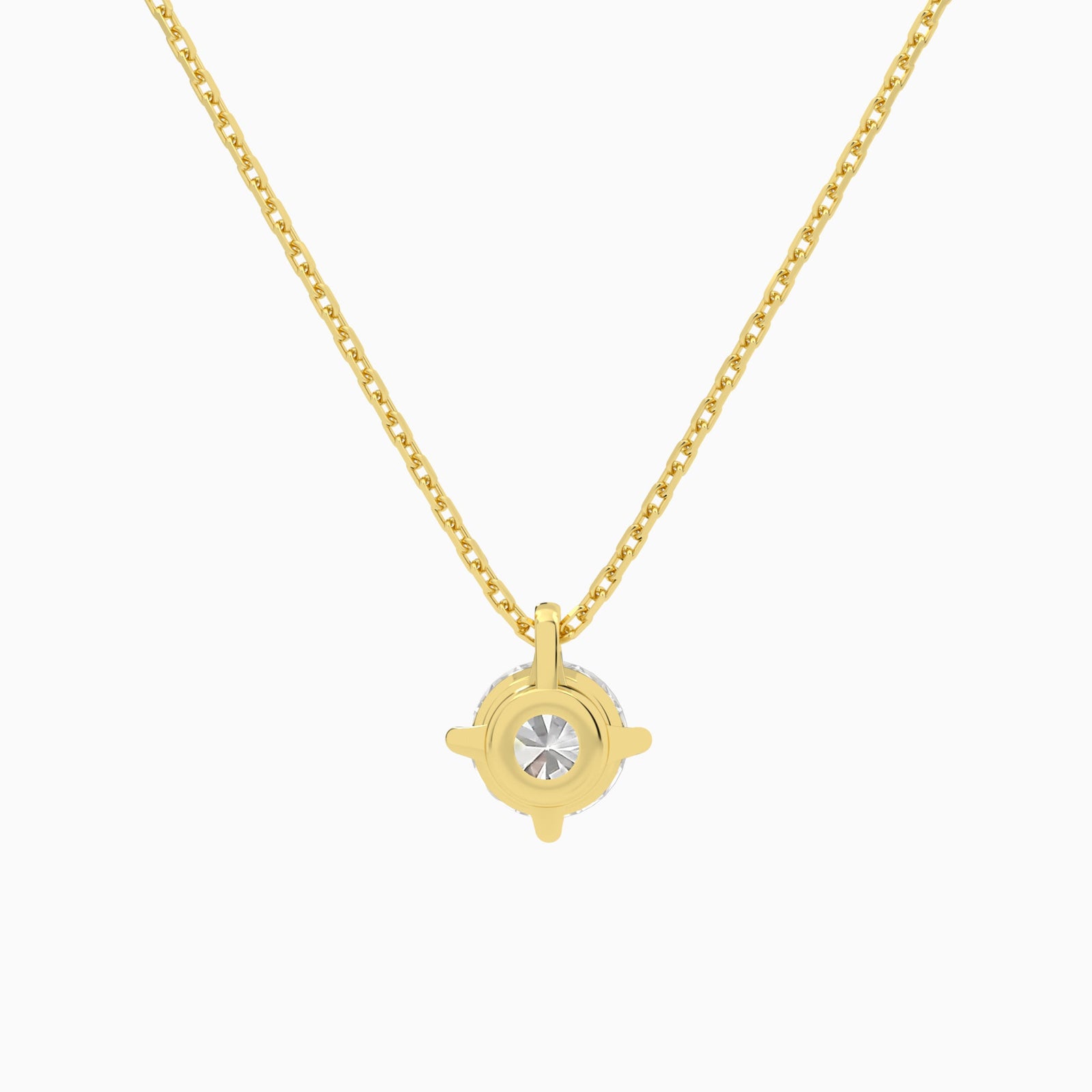 Round Solitaire Diamond Pendant Necklace