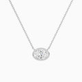 Bezel Solitaire Oval Diamond Necklace