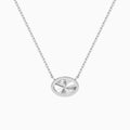 Bezel Solitaire Oval Diamond Necklace