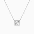 Bezel Solitaire Princess Diamond Necklace