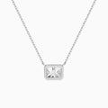 Bezel Solitaire Radiant Diamond Necklace