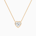 Bezel Solitaire Heart Diamond Necklace