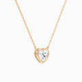 Bezel Solitaire Heart Diamond Necklace