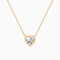 Bezel Solitaire Heart Diamond Necklace